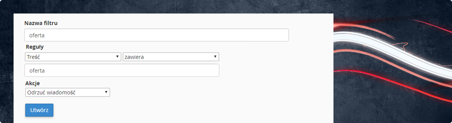 Filtry poczty przychodzącej