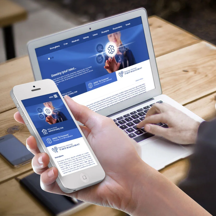 Projekt i wdrożenie responsywnej strony WWW firmy z branży medycznej.