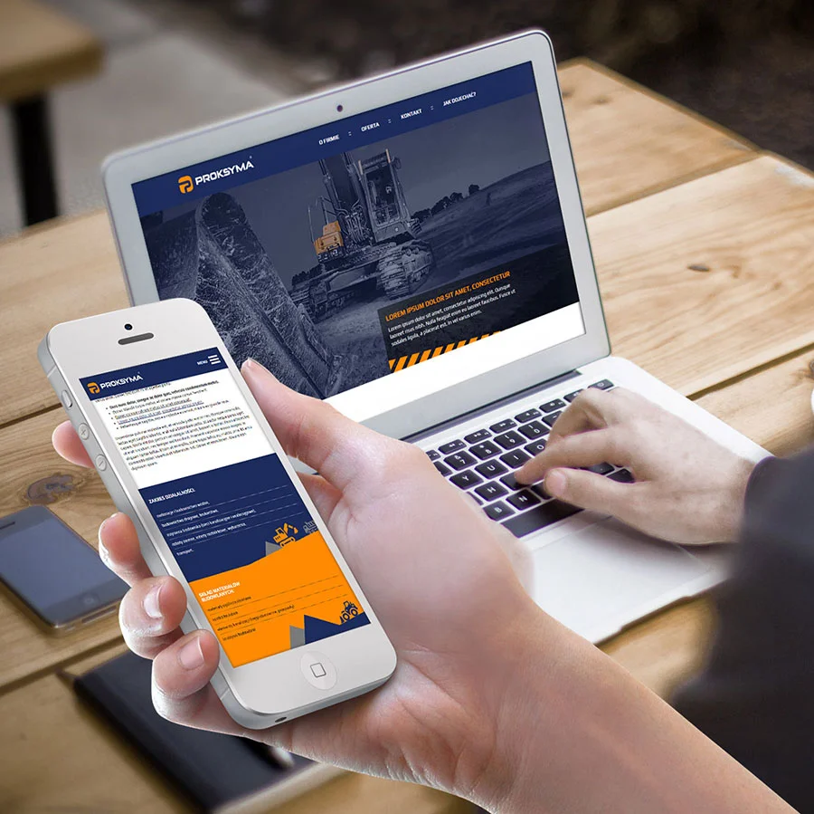 Projekt i wdrożenie responsywnej strony WWW firmy z branży budowlanej.