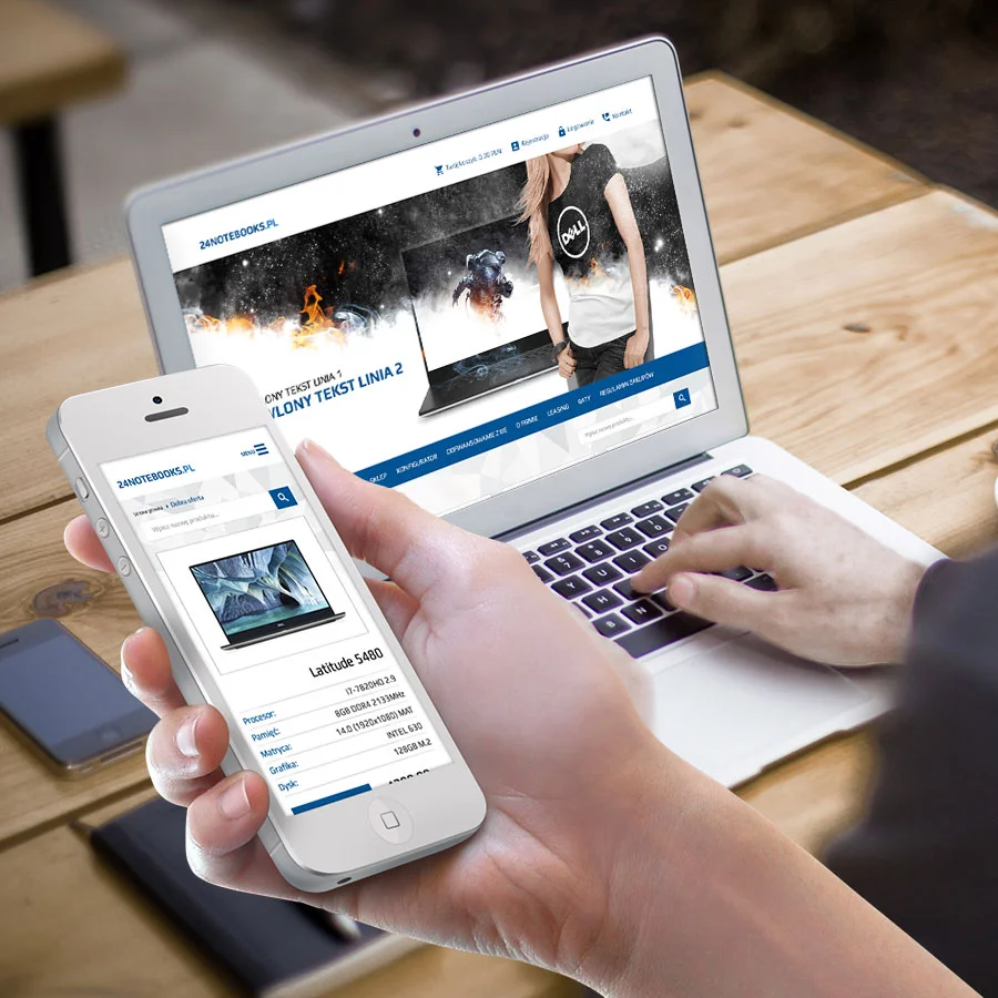 Projekt sklepu internetowego z komputerami do istniejącego skryptu.