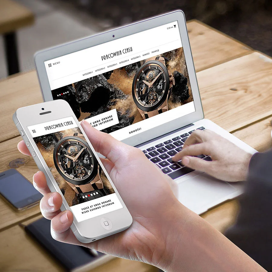 Projekt i wdrożenie responsywnego sklepu internetowego z zegarkami.
